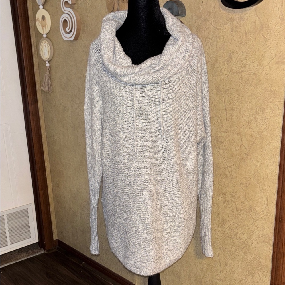 Small Eddie Bauer Cozy Cowl Neck Women's Sweater - Light Heather Gray sleepwear